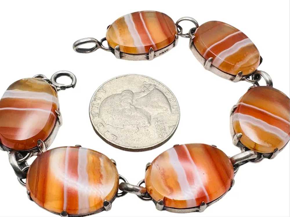 Vintage Sterling Silver Scottish Red Banded Agate… - image 10