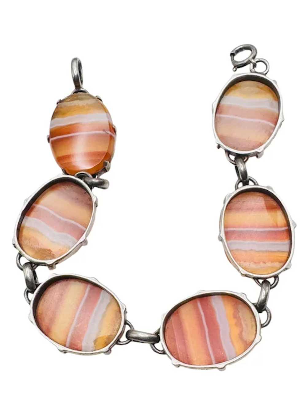 Vintage Sterling Silver Scottish Red Banded Agate… - image 11