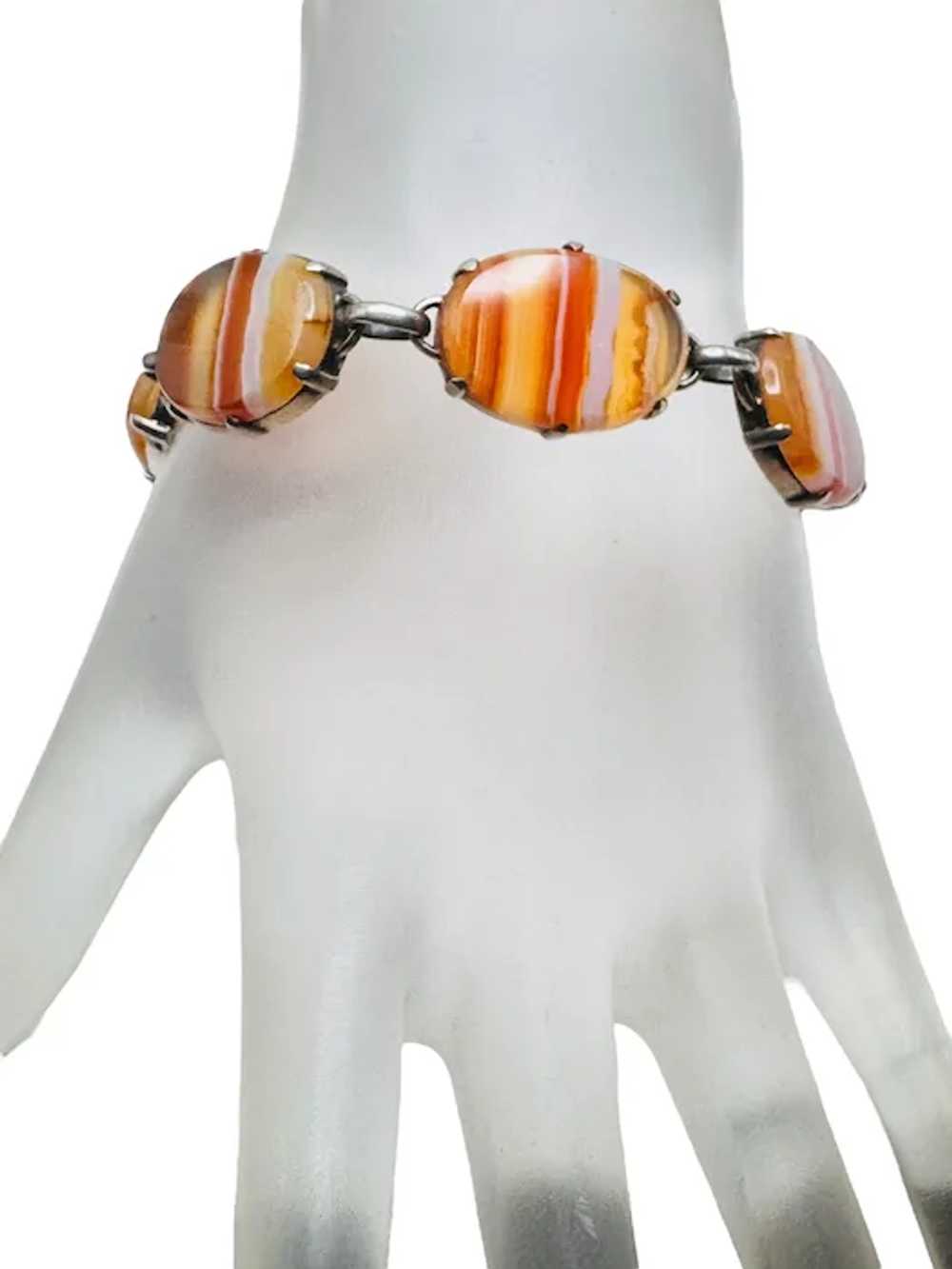 Vintage Sterling Silver Scottish Red Banded Agate… - image 9