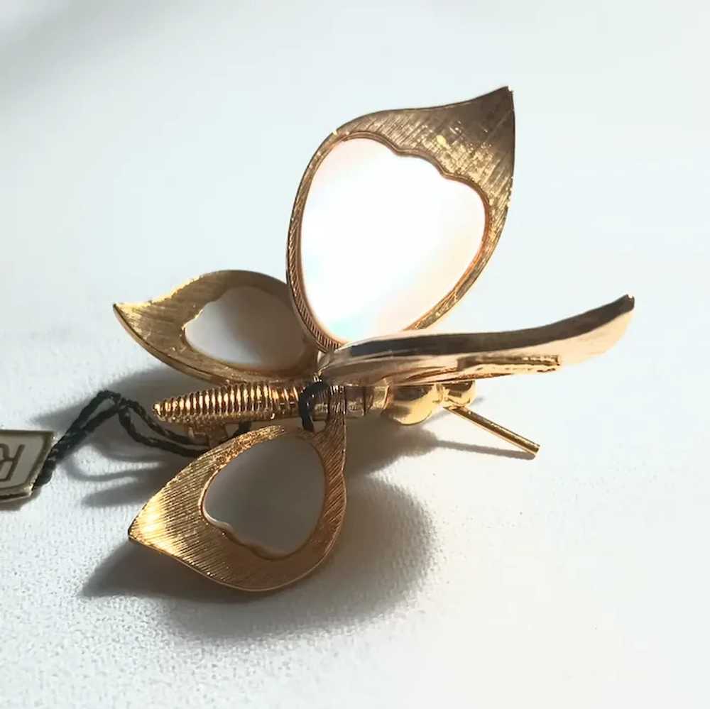 Robert Mandle posable butterfly brooch mother of … - image 4