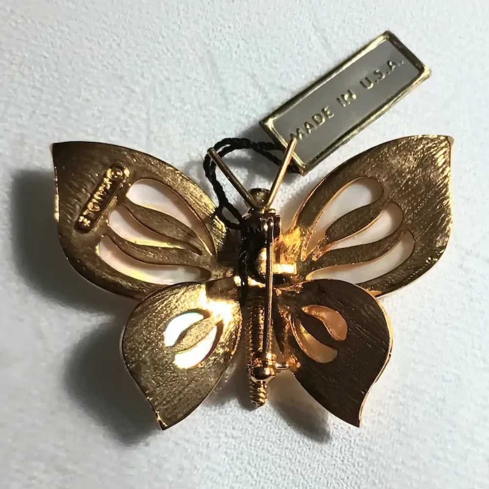 Robert Mandle posable butterfly brooch mother of … - image 5