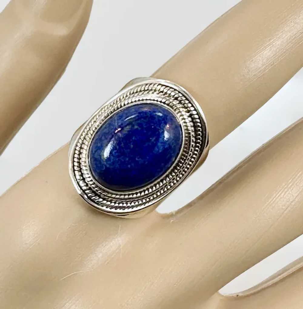 Lapis Ring, Lazuli Lazuli, Sterling Silver, Vinta… - image 3