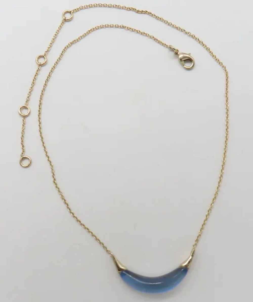 Alexis Bittar Gold Capped Blue Lucite Crescent Ne… - image 2