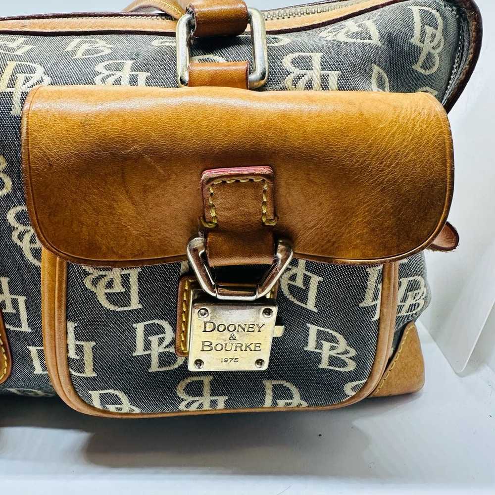 Vintage Dooney & Bourke Tan Denim Monogrammed Loc… - image 10