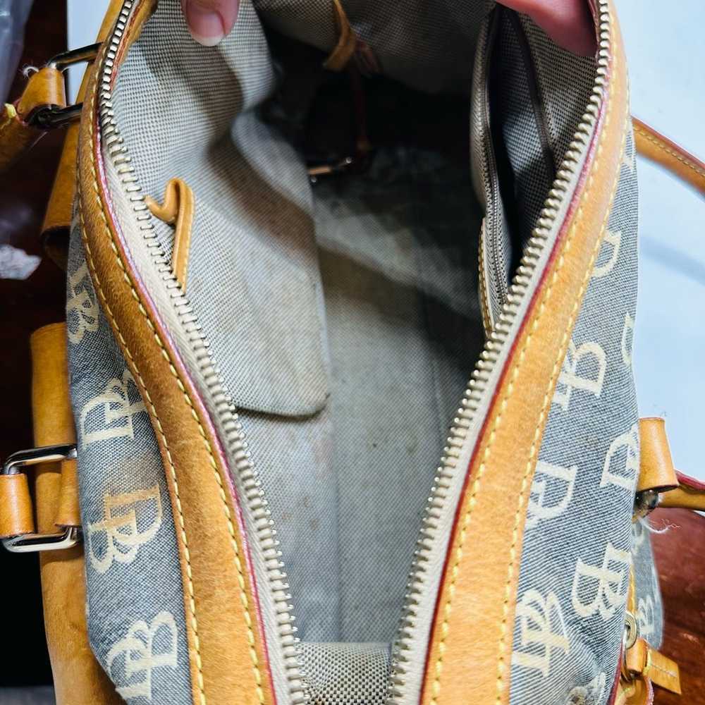 Vintage Dooney & Bourke Tan Denim Monogrammed Loc… - image 6