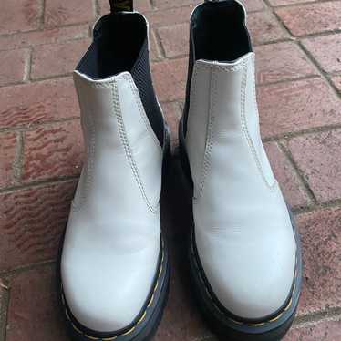 Doc Martens white Chelsea platform boots