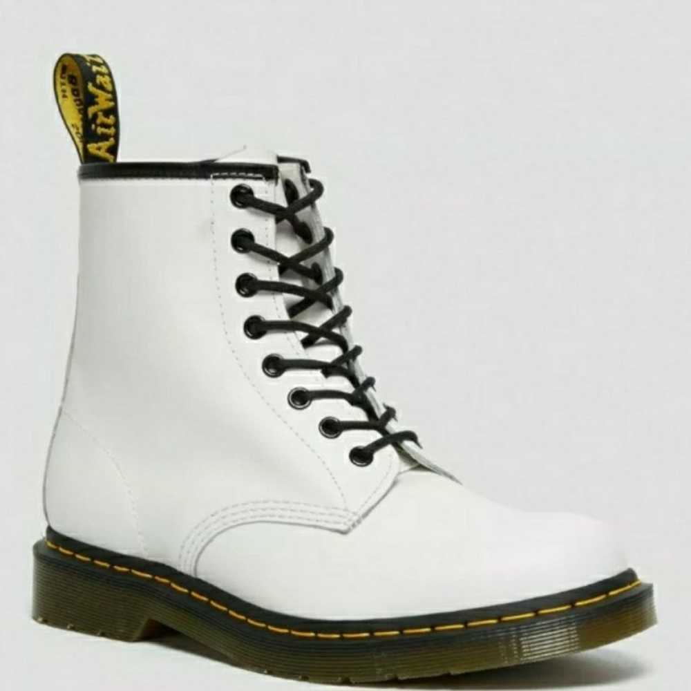 Dr. Martens White Leather Boots Women's size 6 - image 1