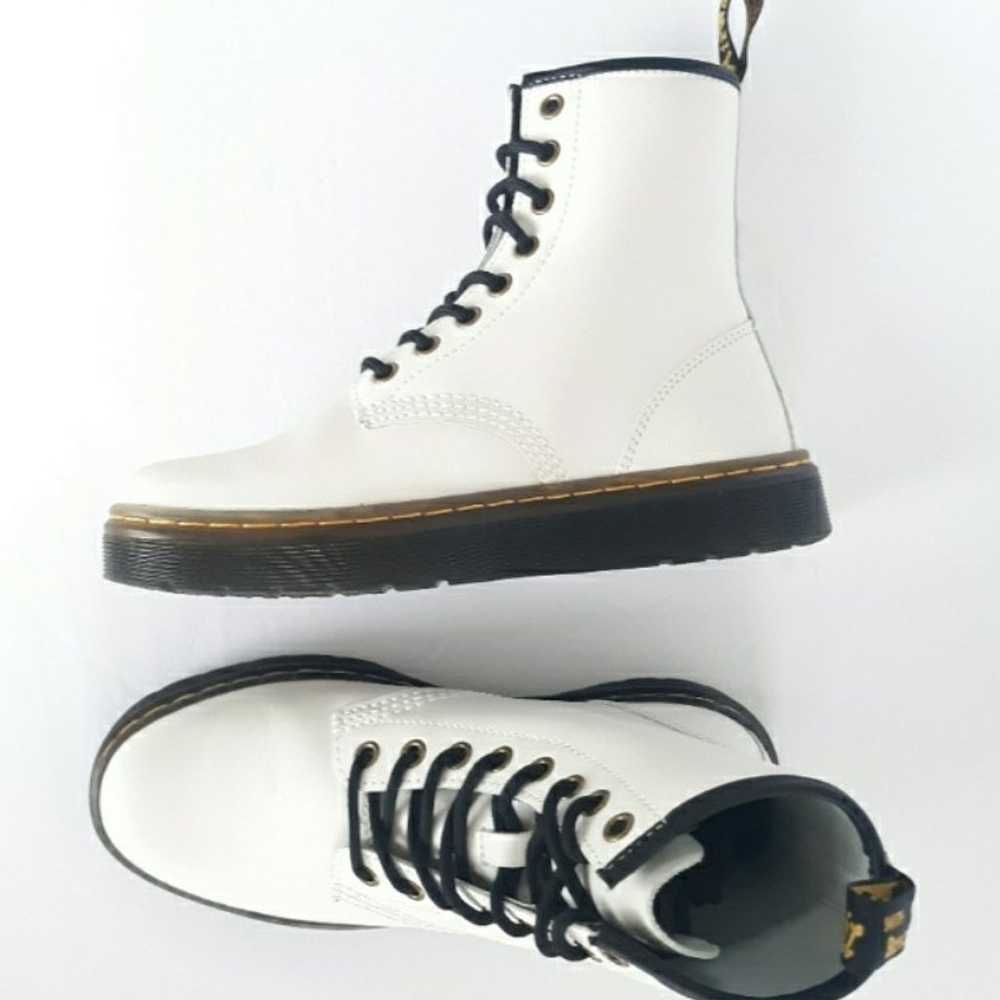 Dr. Martens White Leather Boots Women's size 6 - image 4