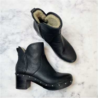 UGG Cam II Black Sheepskin Lined Clog Boots