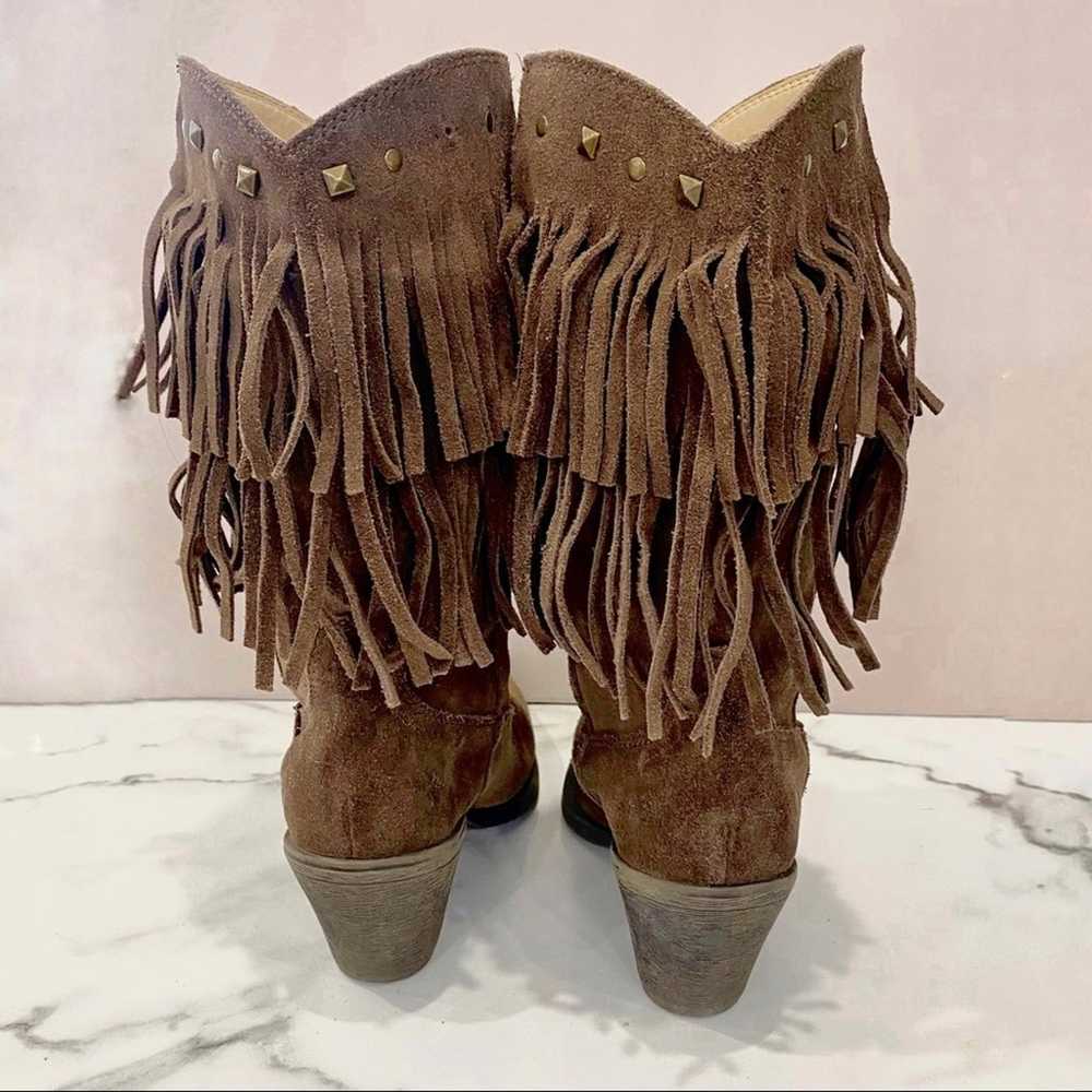 ROPER SHORT STUFF Brown Fringe Faux Suede Brown c… - image 8