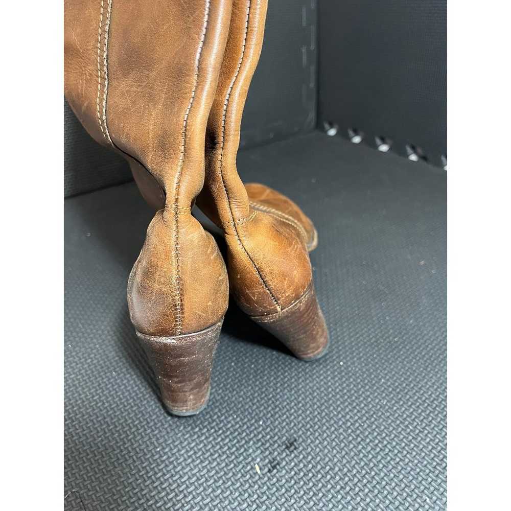 FRYE Tall BOOTS Riding Vintage Sz 7 Pull On Campu… - image 5