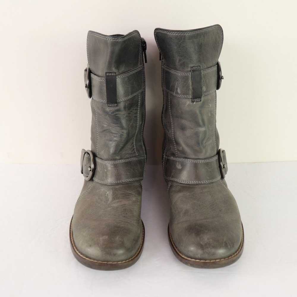 Paul Green Emerson Moto Boots Gray Leather Combat… - image 3