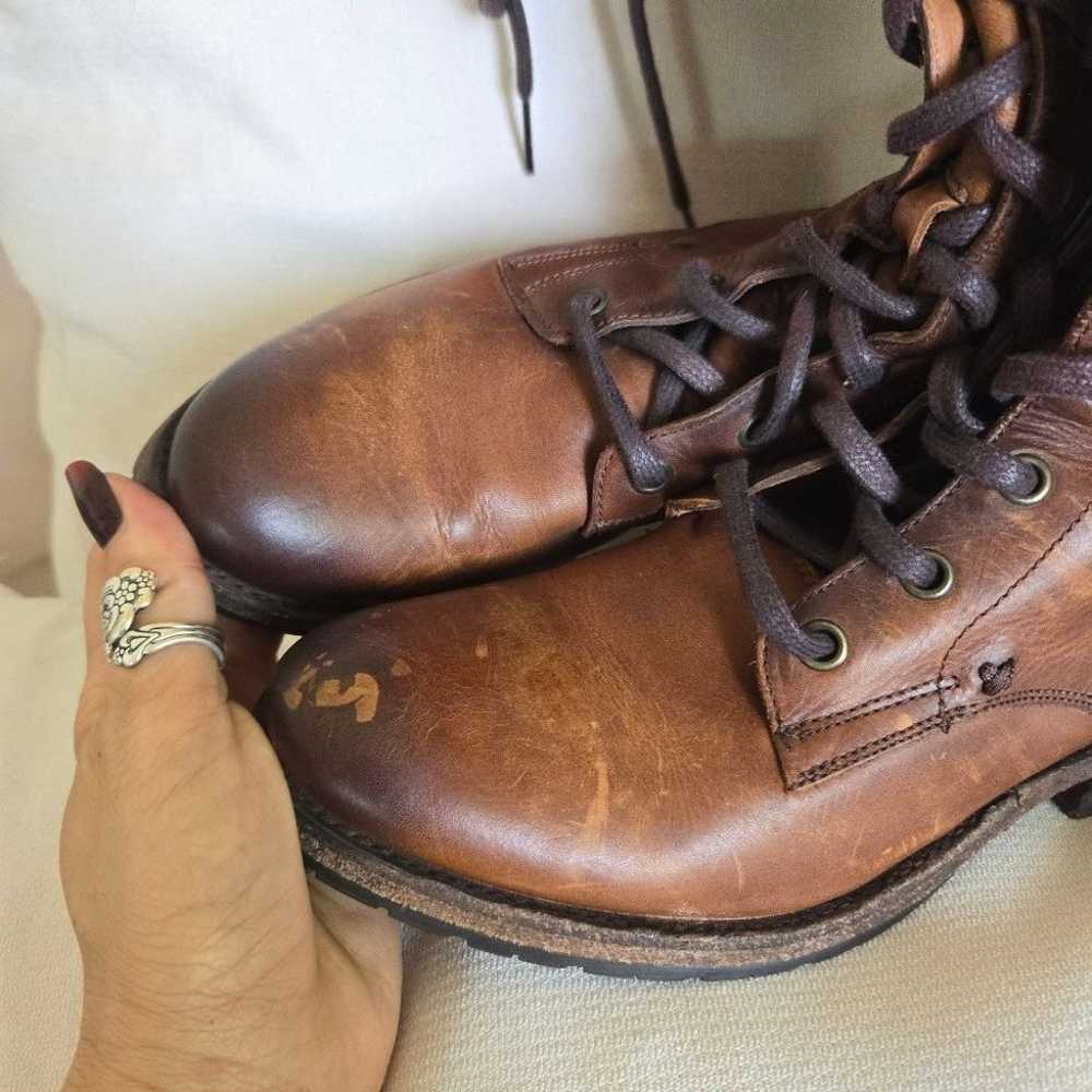 Rare Frye Melissa Cognac Brown Lace Up Riding Cam… - image 2