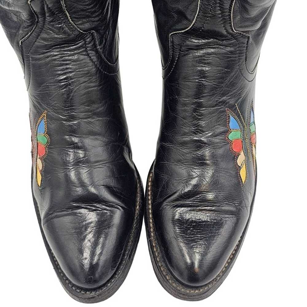 Vintage 1980s CUTTER BILL Tall Cowgirl Boots 6 Na… - image 3