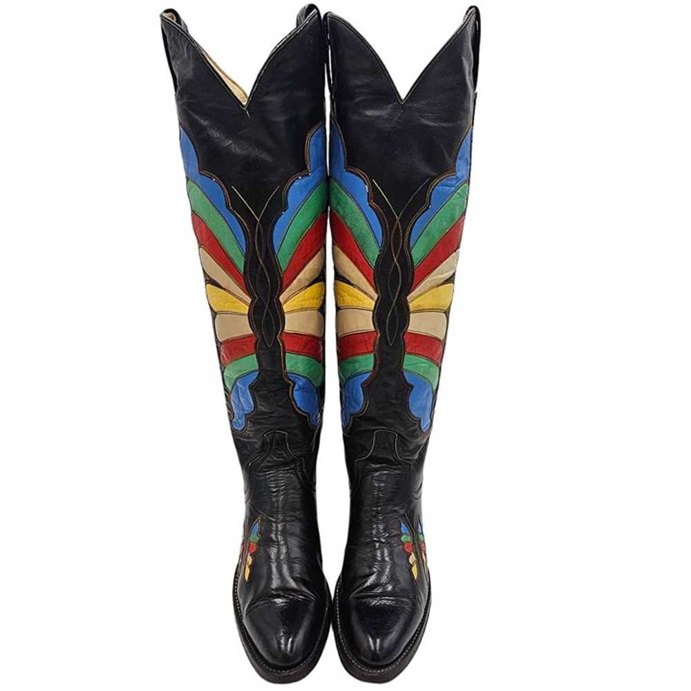 Vintage 1980s CUTTER BILL Tall Cowgirl Boots 6 Na… - image 9