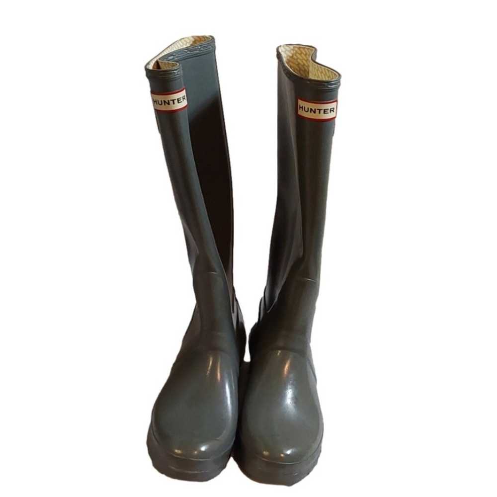 Hunter Original Tall Rain Boots in Gloss Gray W23… - image 2