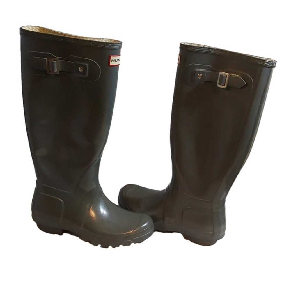 Hunter Original Tall Rain Boots in Gloss Gray W23… - image 4