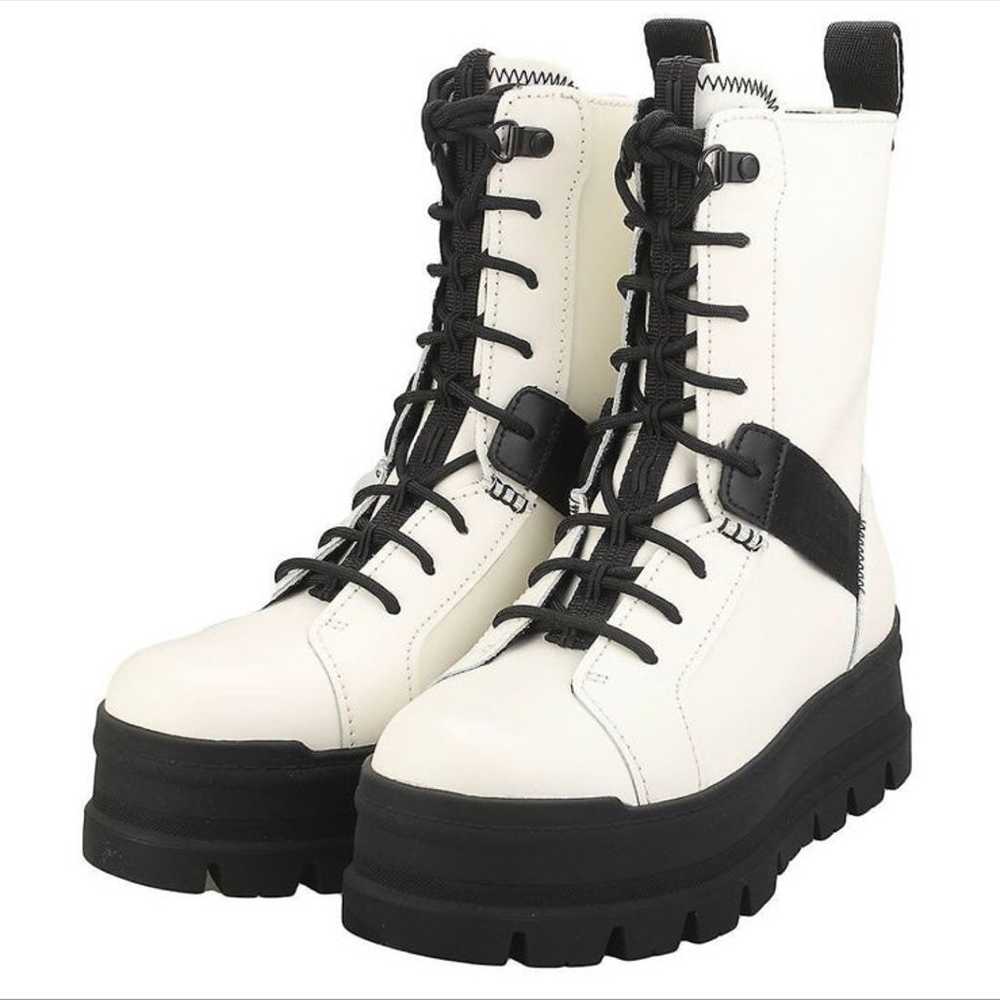 UGG white lace up combat boots size 10 - image 2