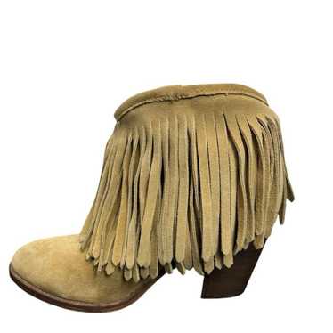 FRYE LIana Size 6.5 Fringe Tan Suede Leather Cowg… - image 1