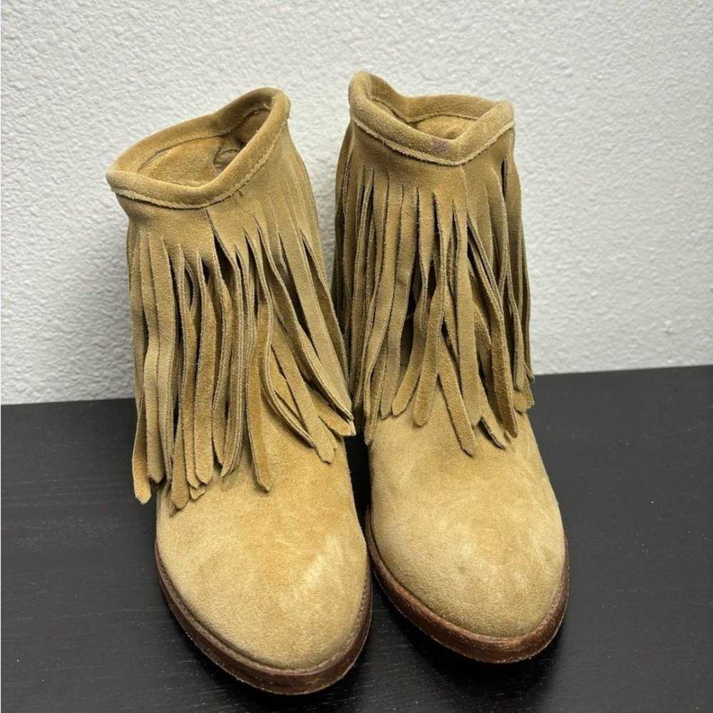 FRYE LIana Size 6.5 Fringe Tan Suede Leather Cowg… - image 4