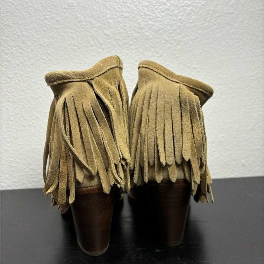 FRYE LIana Size 6.5 Fringe Tan Suede Leather Cowg… - image 6