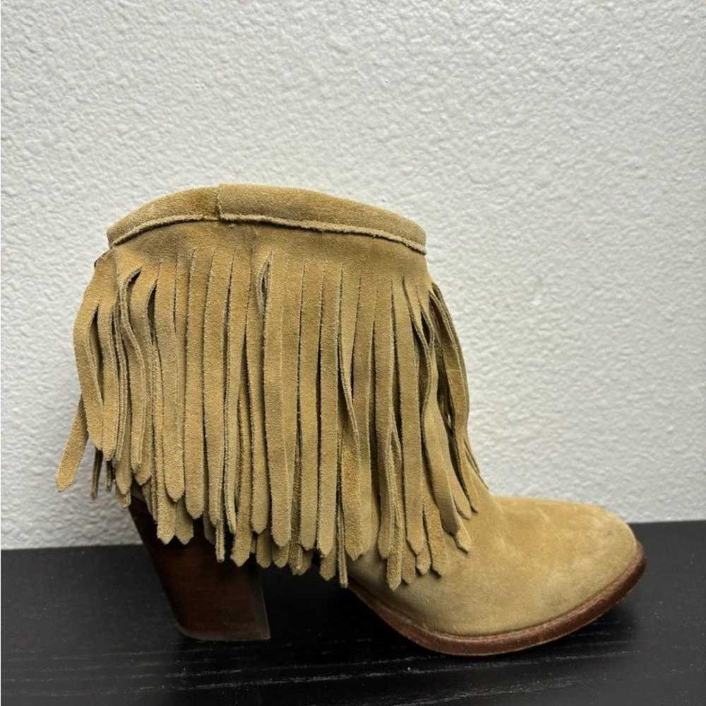 FRYE LIana Size 6.5 Fringe Tan Suede Leather Cowg… - image 7