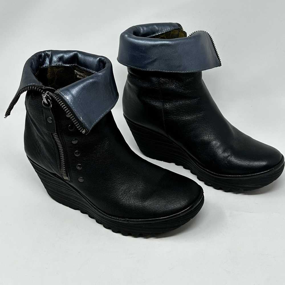 Fly London Yex Leather Wedge Convertible Boots - image 2