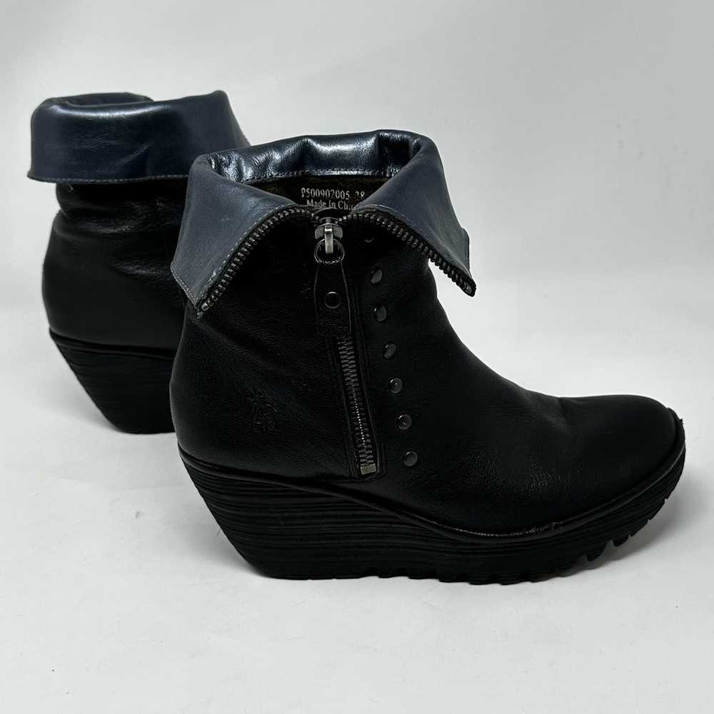 Fly London Yex Leather Wedge Convertible Boots - image 5