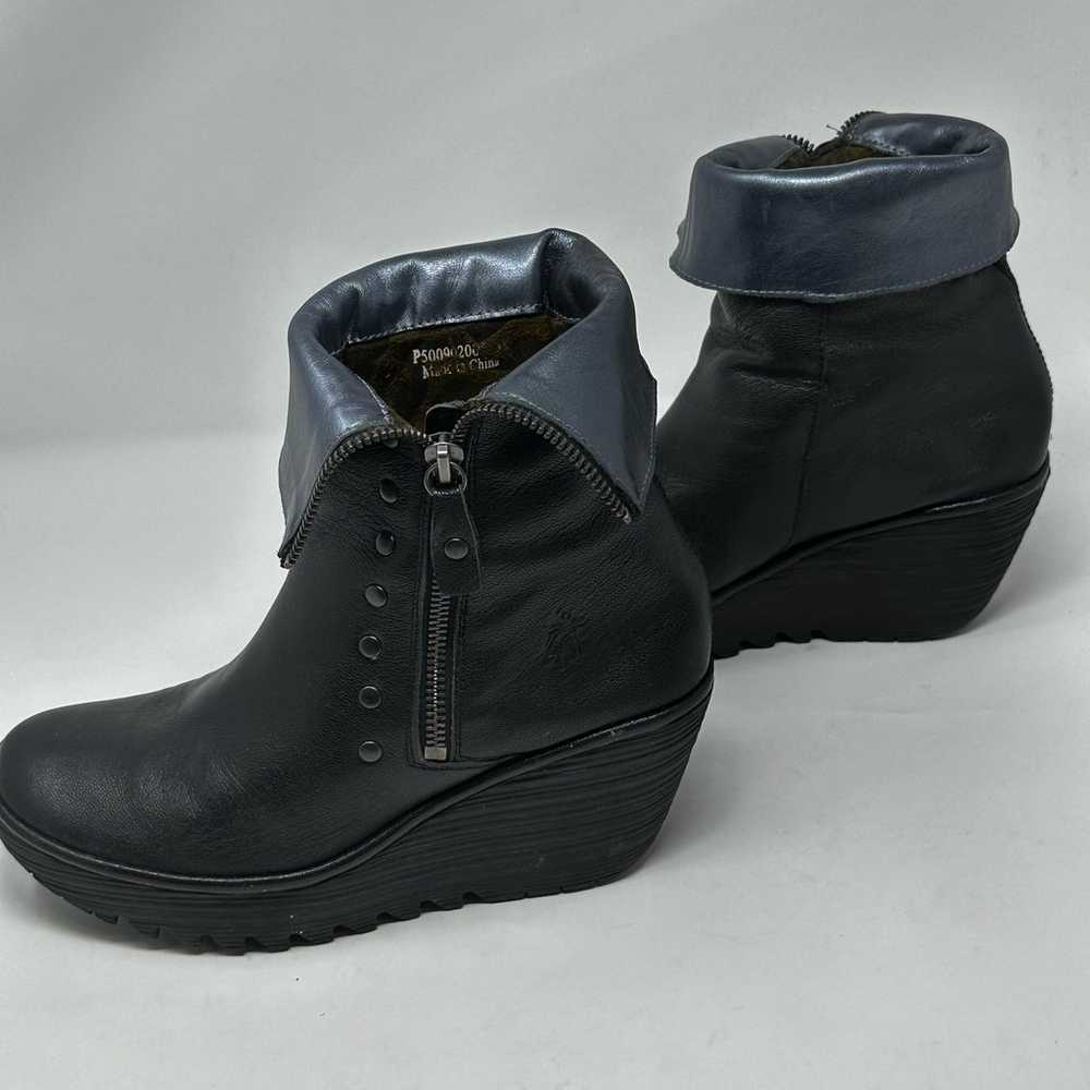 Fly London Yex Leather Wedge Convertible Boots - image 9