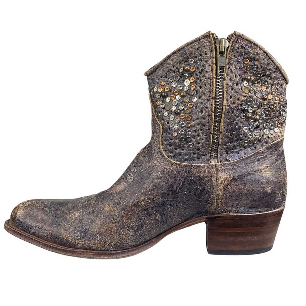 Frye Women’s Deborah Brown Distressed Studded Wes… - image 2