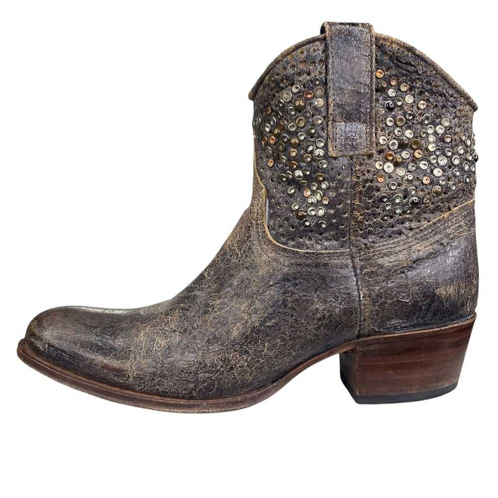 Frye Women’s Deborah Brown Distressed Studded Wes… - image 3