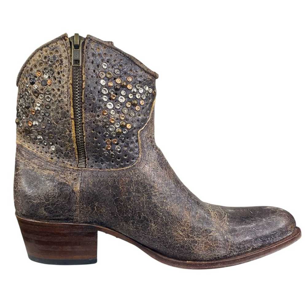 Frye Women’s Deborah Brown Distressed Studded Wes… - image 4