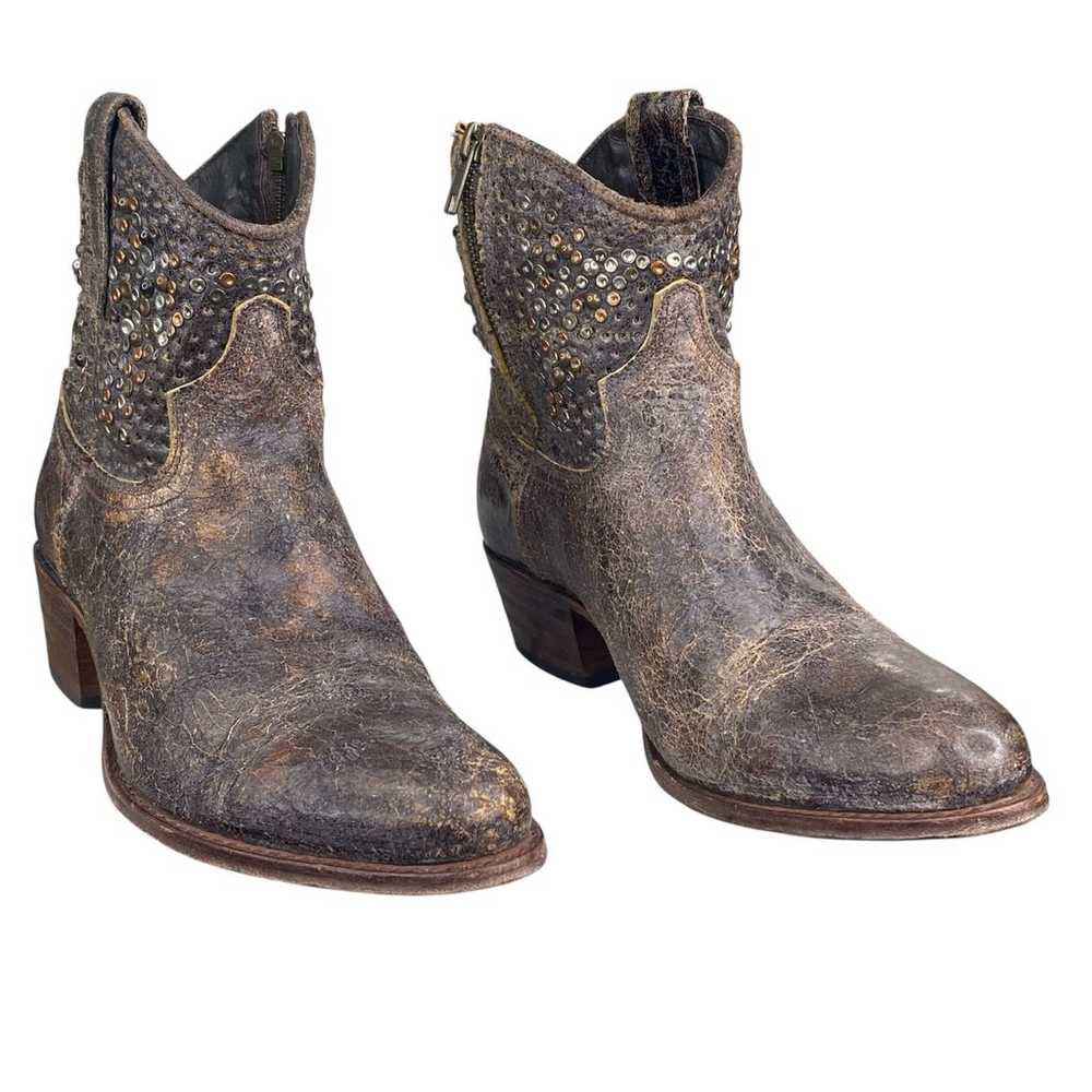 Frye Women’s Deborah Brown Distressed Studded Wes… - image 5