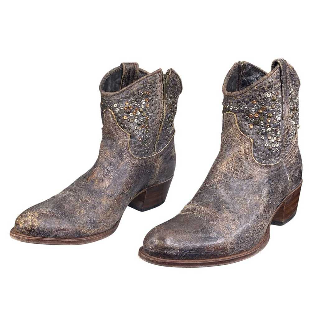 Frye Women’s Deborah Brown Distressed Studded Wes… - image 6