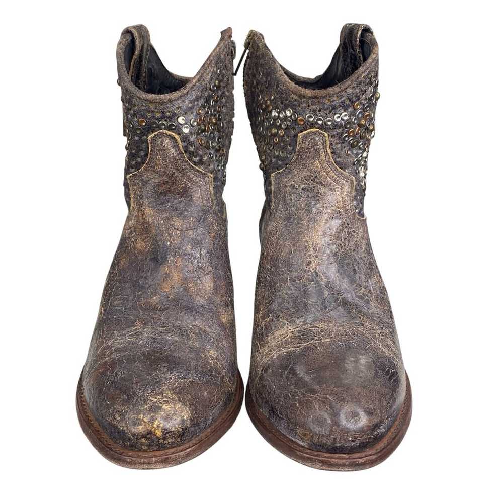 Frye Women’s Deborah Brown Distressed Studded Wes… - image 7