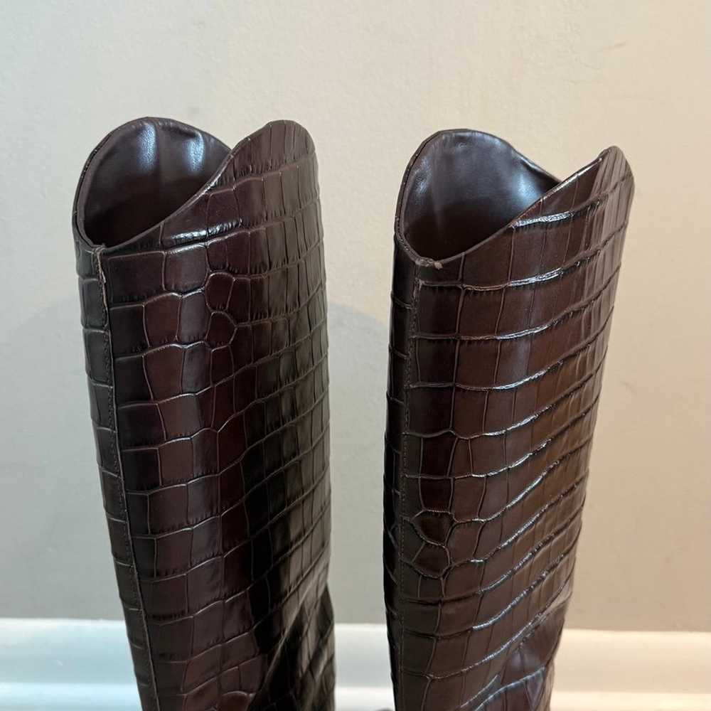 Maryana Lo Crocodile-Embossed Leather Boot / Dark… - image 7