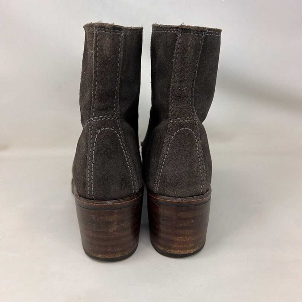 Frye Sabrina Distressed Suede Heeled Boots Gray W… - image 4