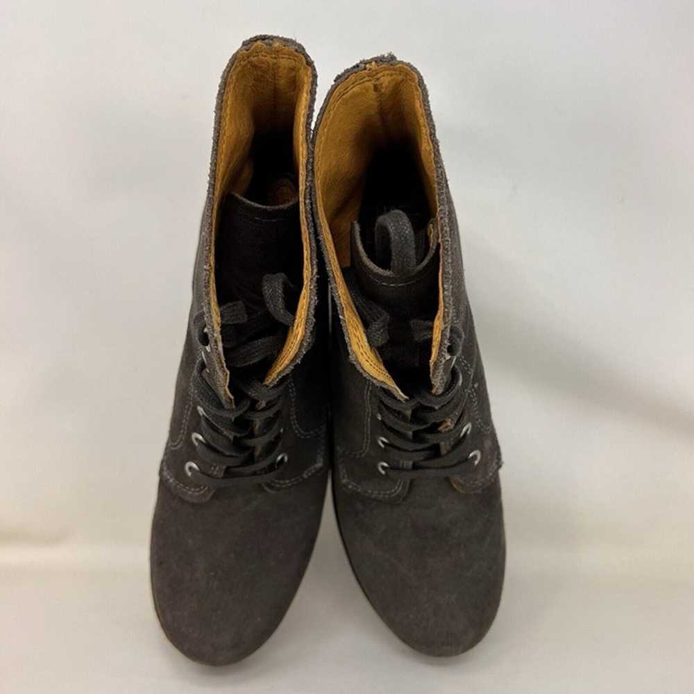 Frye Sabrina Distressed Suede Heeled Boots Gray W… - image 7