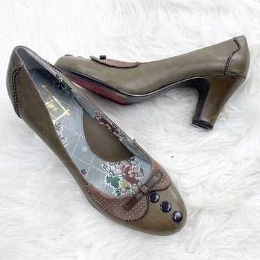 Miss L-Fire Oliver Grey Shabby Chic OxfordPump Hee