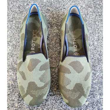 Rothy’s Sz 8.5 The Loafer Olive Camo Flats Slip O… - image 1