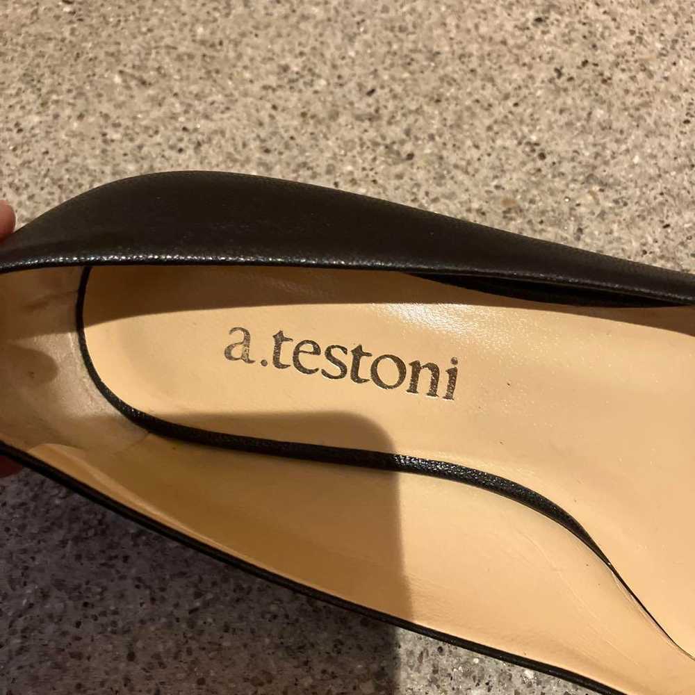 a.testoni black flat shoes - image 2