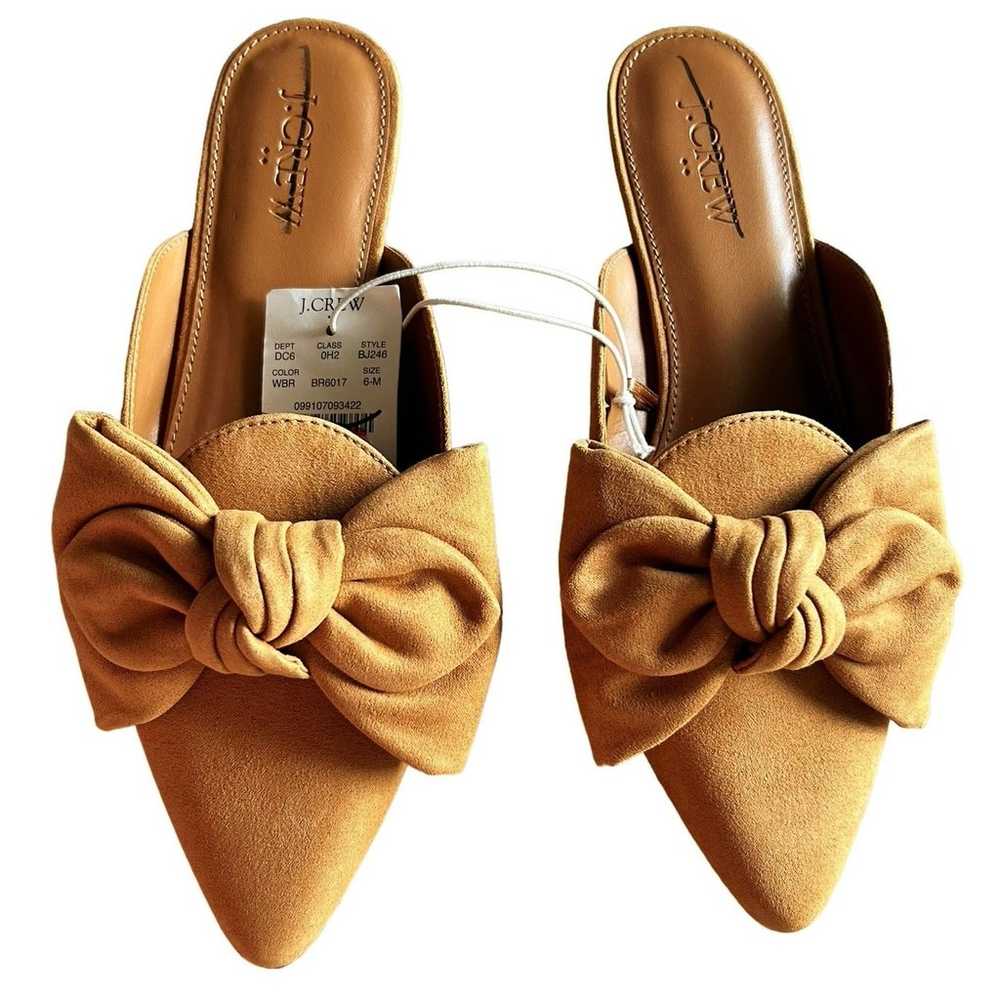 J.CREW Women’s  Bow Suede Pointed Toe Mule Flats … - image 3