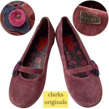 Rare✨ Clarks Originals Flower Motif Suede Pumps