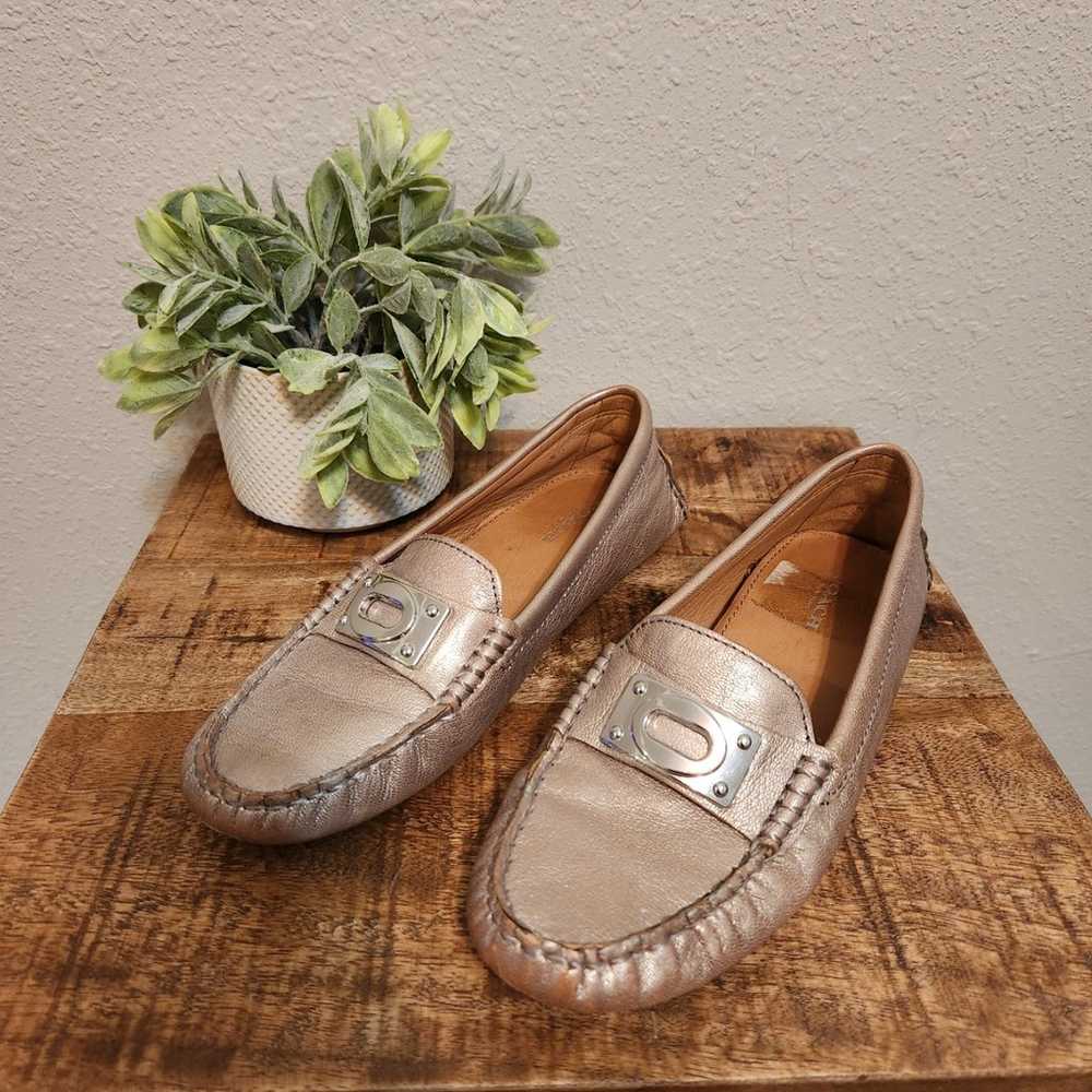 Coach Napoleon Gold Metallic Driving Loafers Size… - image 1