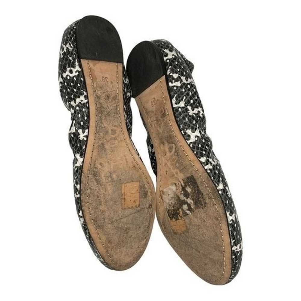 ALICE + OLIVIA Snakeskin Ballet Flats Black White… - image 5