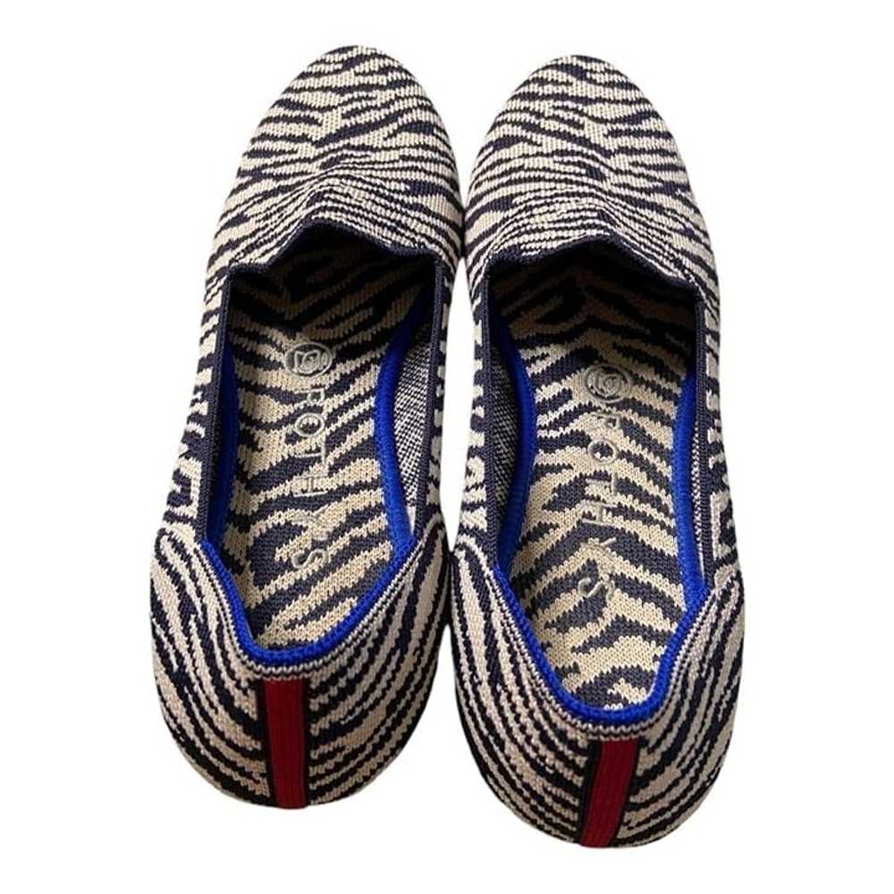 Rothys women size 8 zebra sandal loafer knit wash… - image 3