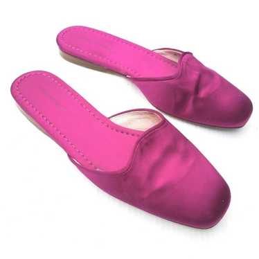 STUART WEITZMAN Mulearky magenta satin slide mules - image 1