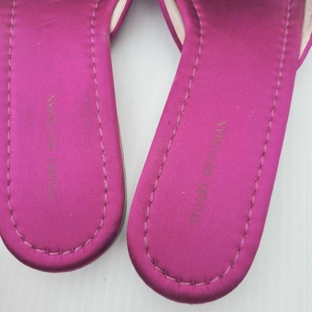 STUART WEITZMAN Mulearky magenta satin slide mules - image 6