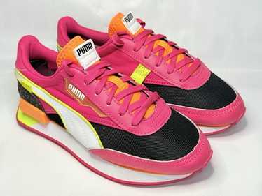 大人気!! Women☆Puma Future Rider Pop Athletic Shoe PUMA Future Rider Cut Out POP White Ultra Magenta Womens