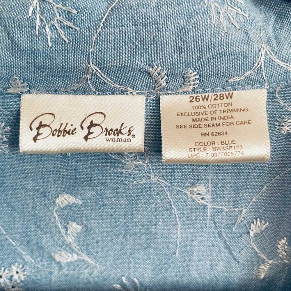 Nwot Bobbie Brooks woman flower chambray button d… - image 2